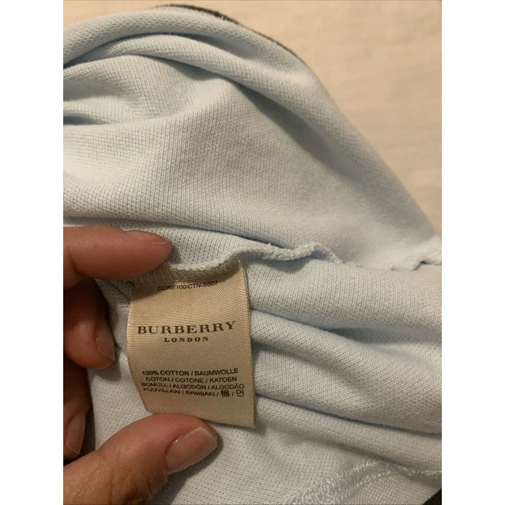 Burberry London Men's Polo Pullover Light Blue Size XL  Small detail In Photo - Picture 6 of 6